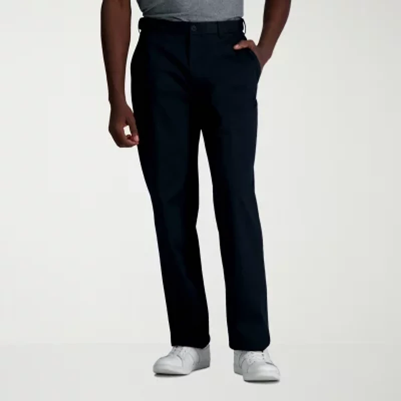 Haggar Wrinkle Free Performance Khaki Mens Classic Fit Flat Front Pant
