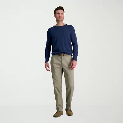 Haggar Wrinkle Free Performance Khaki Mens Classic Fit Flat Front Pant