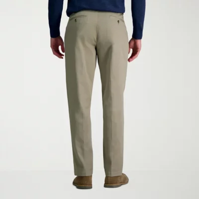 Haggar Wrinkle Free Performance Khaki Mens Classic Fit Flat Front Pant