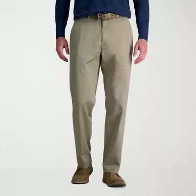 Haggar Wrinkle Free Performance Khaki Mens Classic Fit Flat Front Pant