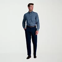 Haggar Wrinkle Free Performance Khaki Mens Classic Fit Flat Front Pant
