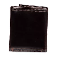 Stafford Rfid Split Pull-Up Trifoldw/Intrior Zipper Mens Personalized Trifold Wallet