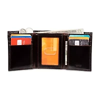 Stafford Rfid Split Pull-Up Trifoldw/Intrior Zipper Mens Personalized Trifold Wallet