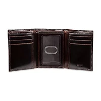 Stafford Rfid Split Pull-Up Trifoldw/Intrior Zipper Mens Personalized Trifold Wallet