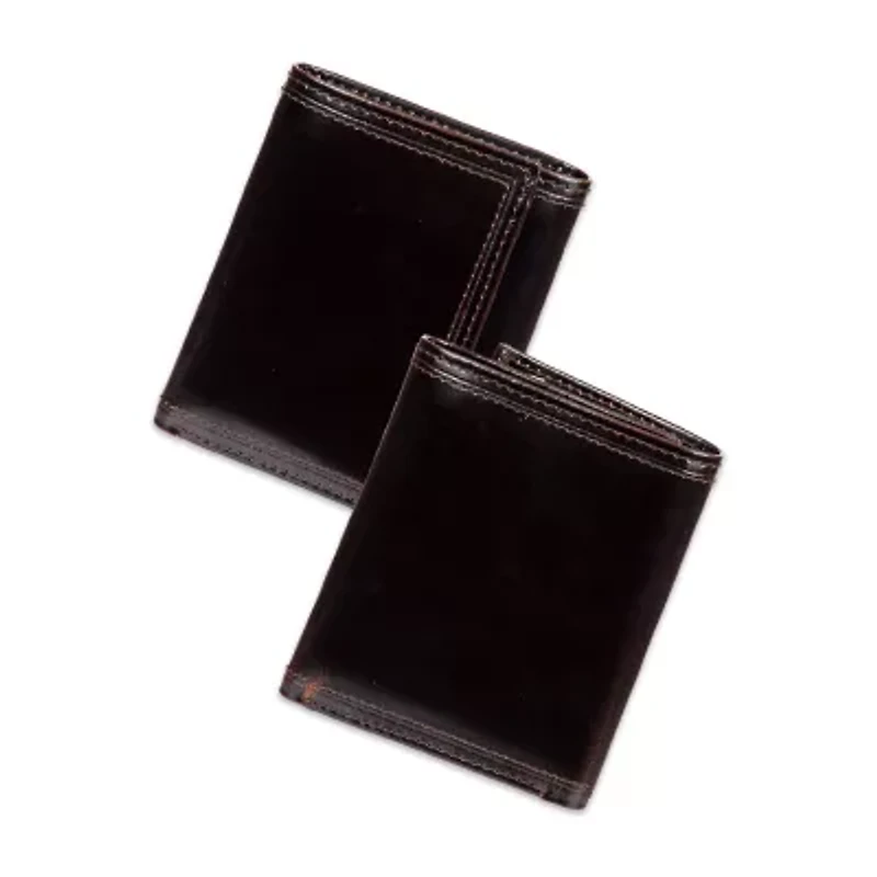 Stafford Rfid Split Pull-Up Trifoldw/Intrior Zipper Mens Personalized Trifold Wallet