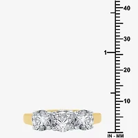 (G / SI1-SI2) Womens 2 1/4 CT. T.W. Lab Grown White Diamond 10K Gold Round 3-Stone Engagement Ring