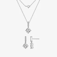 Diamonart Womens Cubic Zirconia Sterling Silver 3-pc. Jewelry Set