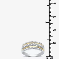 Womens 1/2 CT. T.W. Lab Grown White Diamond 14K Gold Over Silver Sterling Band