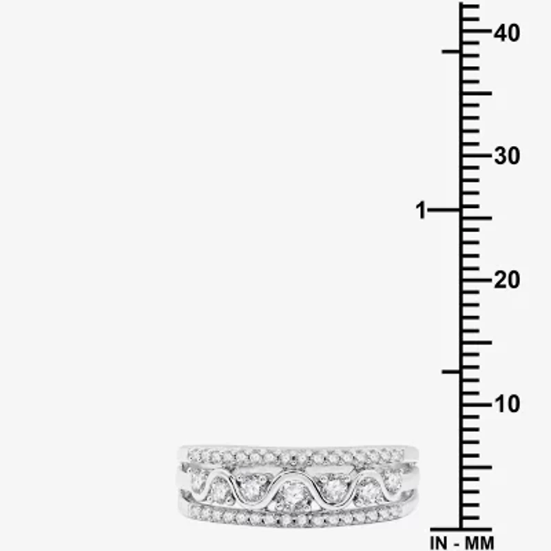 Womens /2 CT. T.W. Lab Grown White Diamond Sterling Silver Band