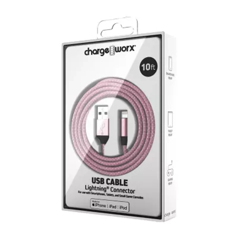 Chargeworx 10Ft Usb Cable Lightning Connector