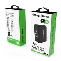 Chargeworx 3 Usba 1Usbc Wall Charger