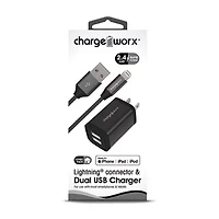 Chargeworx 3 Lightning Connector Dual Usb Charger