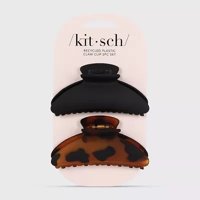 Kitsch Recycled Plastic Medium Claw Clips 2-pc. Hair Goods Set