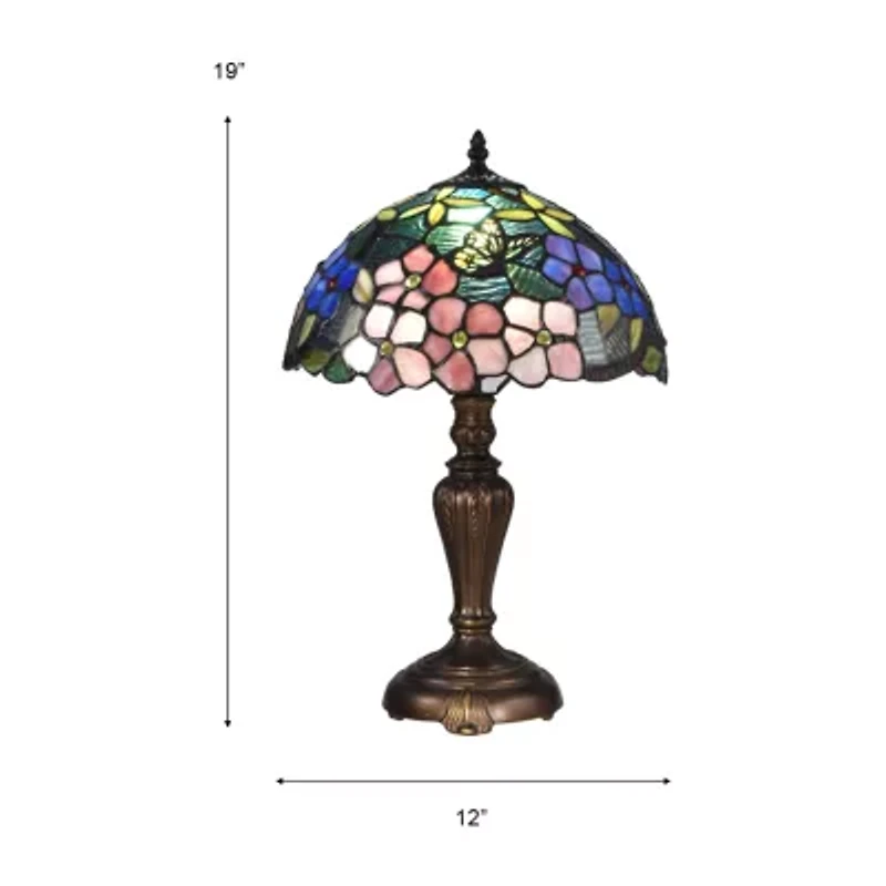 Dale Tiffany Kannon Peony Glass Table Lamp