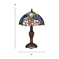 Dale Tiffany Kannon Peony Glass Table Lamp