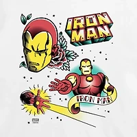 Traditional Tattoo Womens Juniors Crew Neck Short Sleeve Classic Fit Iron Man Marvel Graphic T-Shirt