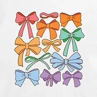 Pride Coquette Bows Cropped Womens Juniors Crew Neck Short Sleeve Classic Fit Graphic T-Shirt