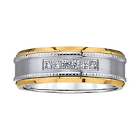 Mens 8MM 1/8 CT. T.W. Natural White Diamond Tungsten Wedding Band