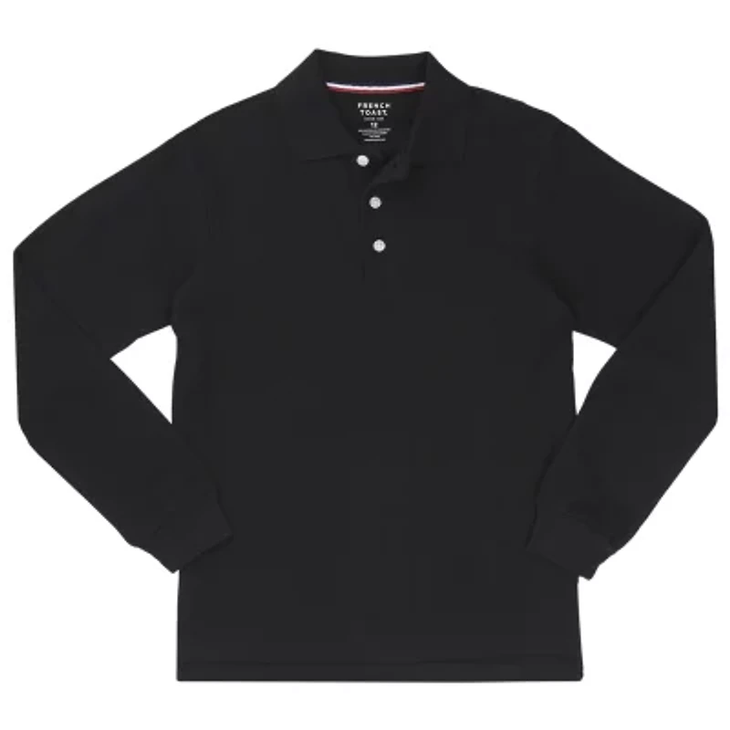 French Toast Little & Big Kid Boys Long Sleeve Boxy Fit Polo Shirt
