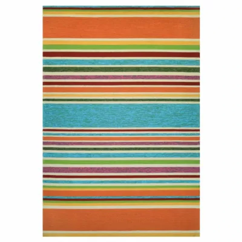 Couristan Covington Sherbert Stripe Striped Hooked Rectangular Accent Rug
