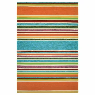 Couristan Covington Sherbert Stripe Striped Hooked Rectangular Accent Rug