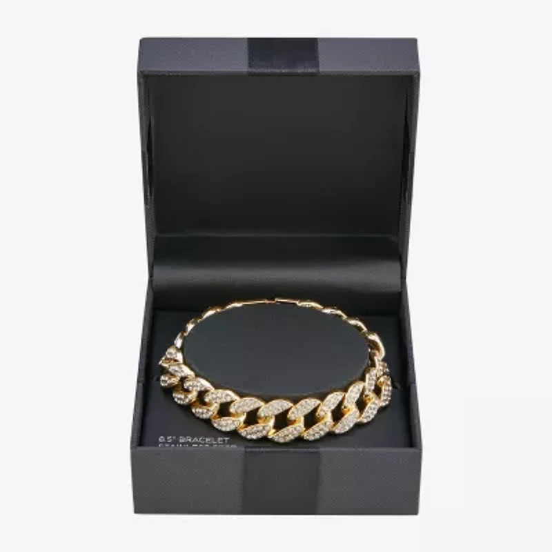 Mens Stainless Steel Solid Curb Chain Bracelet