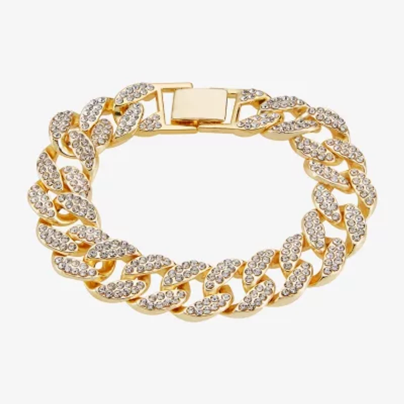 Mens Stainless Steel Solid Curb Chain Bracelet