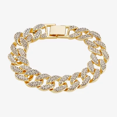 Mens Stainless Steel Solid Curb Chain Bracelet