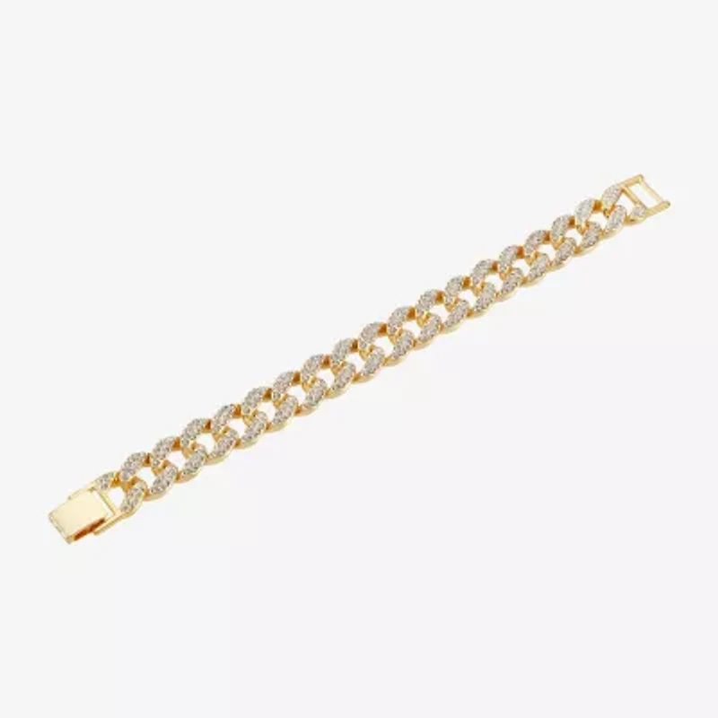 Mens Stainless Steel Solid Curb Chain Bracelet