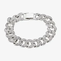 Mens Stainless Steel Solid Curb Chain Bracelet