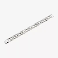 Mens Stainless Steel Solid Curb Chain Bracelet