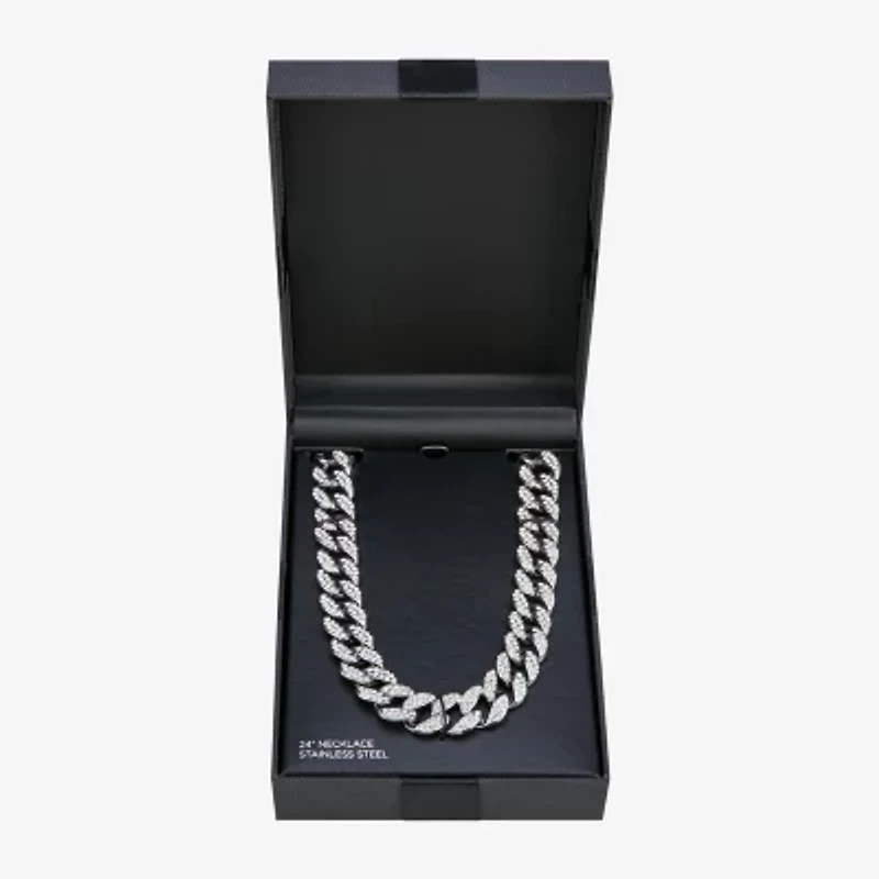Mens Stainless Steel 24 Inch Curb Chain Necklace