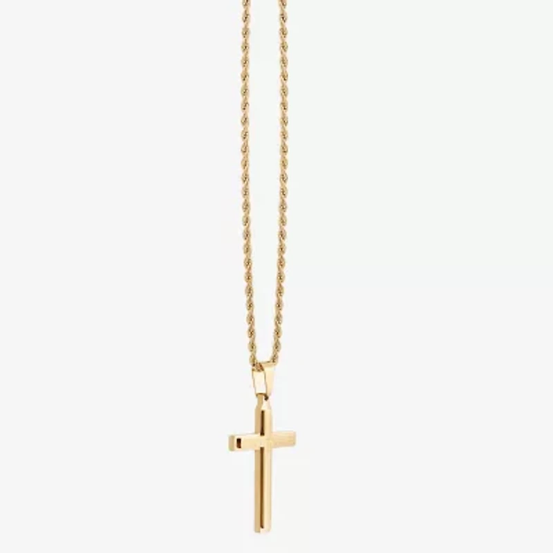 Mens Stainless Steel Cross 2-pc. Jewelry Set