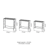 Glitzhome Set Of 3 Black Metal Planter Stands