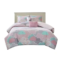 Intelligent Design Bliss 100% Cotton Duvet Cover Set with Decorative Pillows