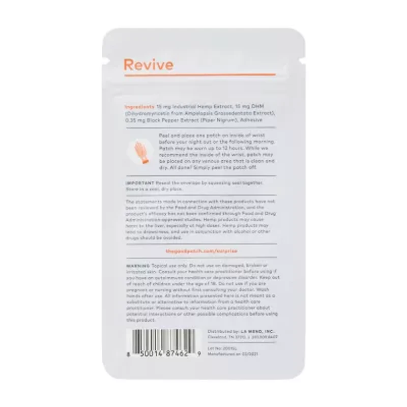 The Good Patch Hemp Infused Revive 4 Count Wearable Patches