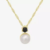 Silver Treasures Womens White Simulated Pearl 14K Gold Over Silver 18 Inch Pendant Necklace