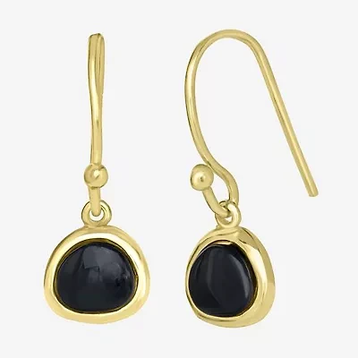 Silver Treasures 14K Gold Over Drop Earrings