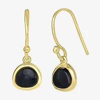 Silver Treasures 14K Gold Over Drop Earrings