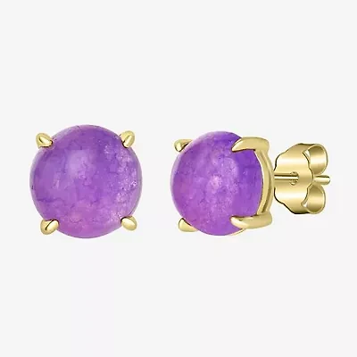 Silver Treasures 14K Gold Over Silver 8mm Round Stud Earrings