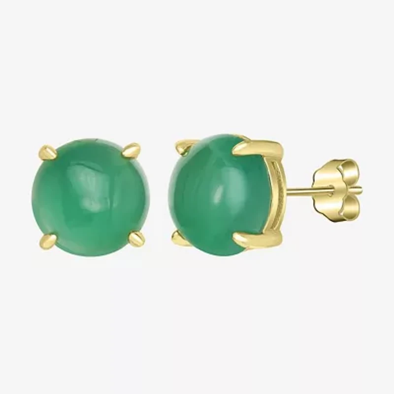 Silver Treasures 14K Gold Over 8mm Round Stud Earrings