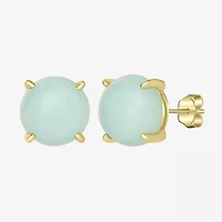 Silver Treasures 14K Gold Over Silver 8mm Round Stud Earrings