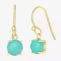 Silver Treasures 14K Gold Over Silver Round Drop Earrings