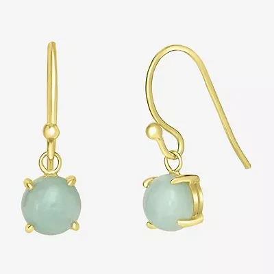 Silver Treasures 14K Gold Over Round Drop Earrings