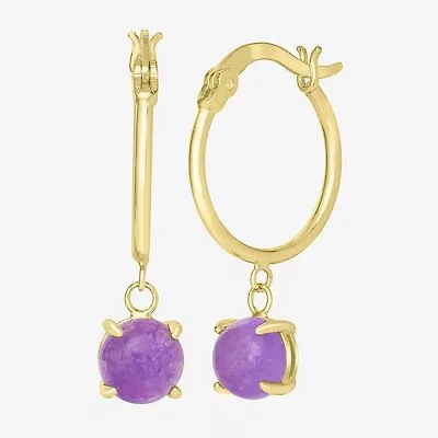 Silver Treasures 14K Gold Over Round Hoop Earrings