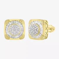 1 CT. T.W. Natural White Diamond 10K Gold 12.5mm Stud Earrings