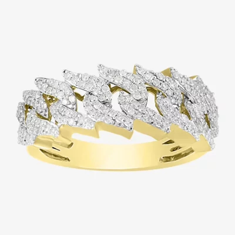 Mens 5/8 CT. Natural White Diamond 10K Gold Fashion Ring