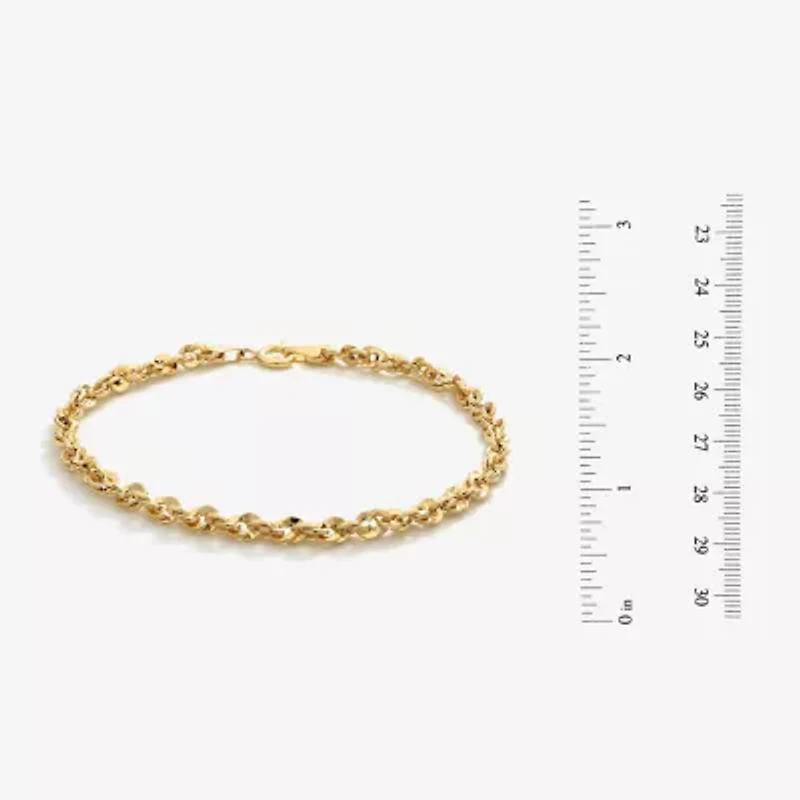 Made in Italy Unisex Adult 14K Gold 8 Inch Semisolid Link Chain Bracelet