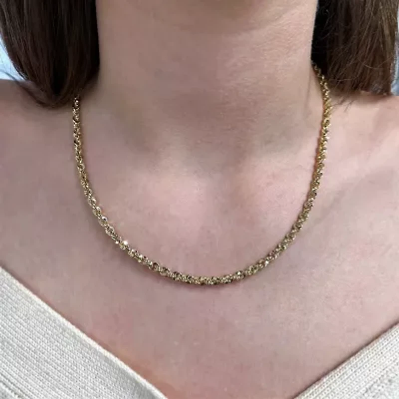 Made in Italy Unisex Adult 14K Gold 18 Inch Rope Chain Necklace