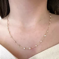 Made in Italy Womens White Cubic Zirconia 10K Gold 18 Inch Pendant Necklace